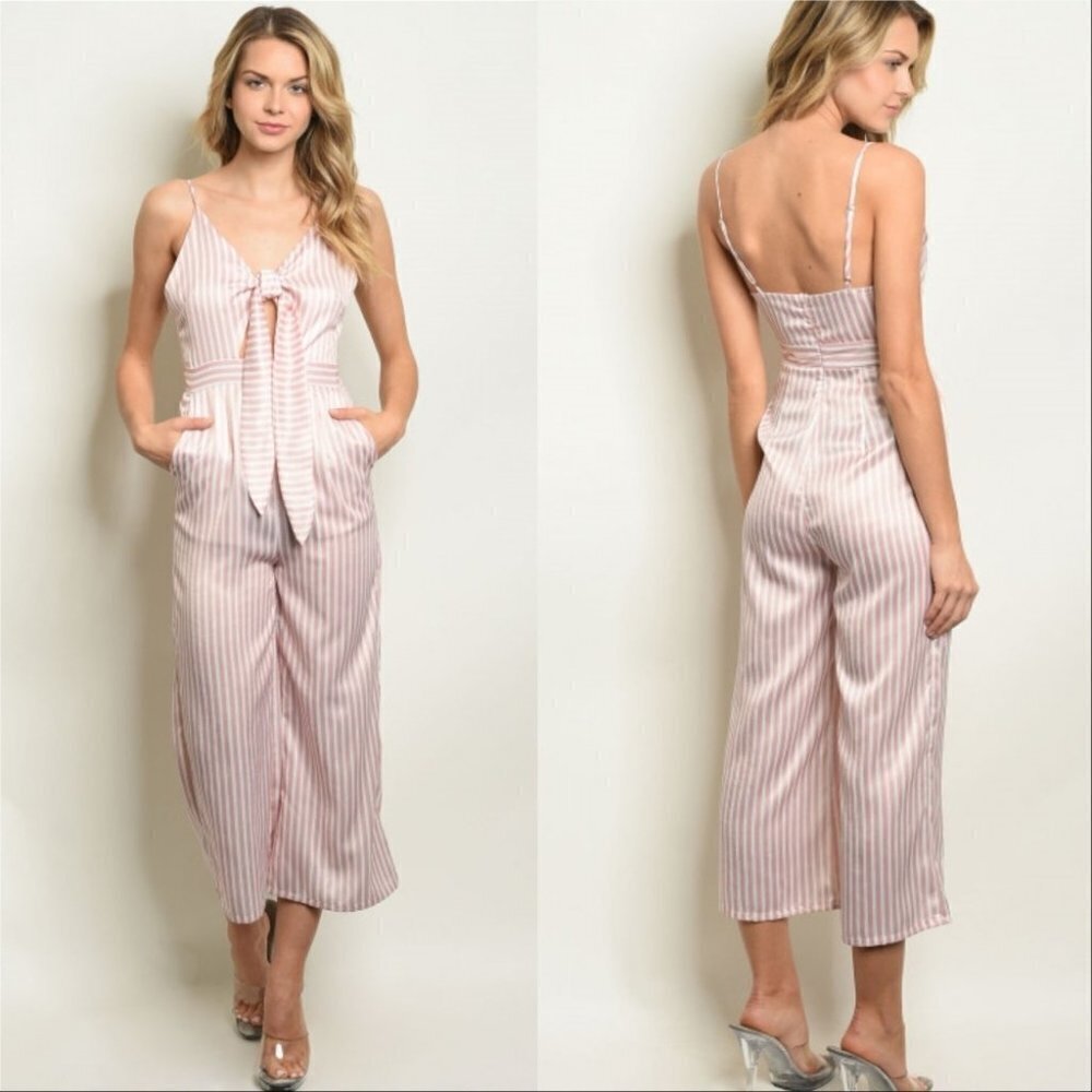 PINK STRIPED JUMPSUIT